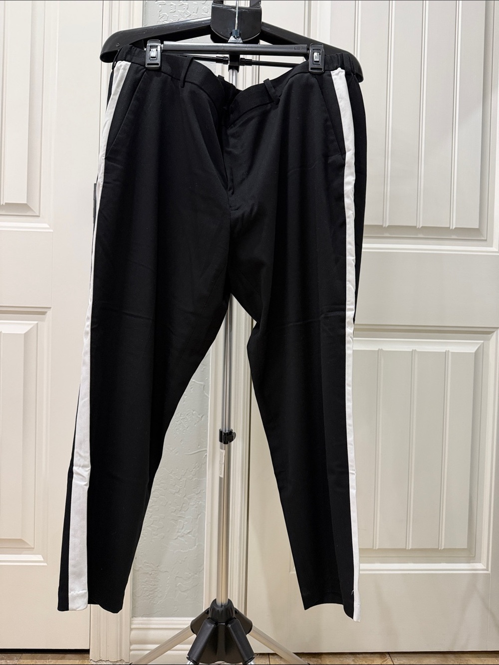 INC International Concepts Black Pants with White Side Stripes